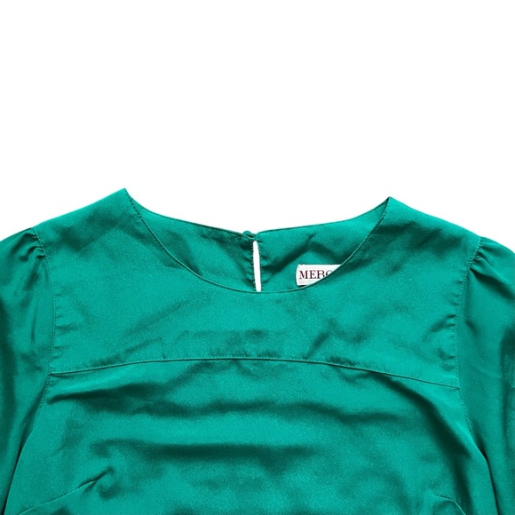 Merona Teal Scoop Neck Peplum Sleeve Tunic Size XS - Picture 4 of 5